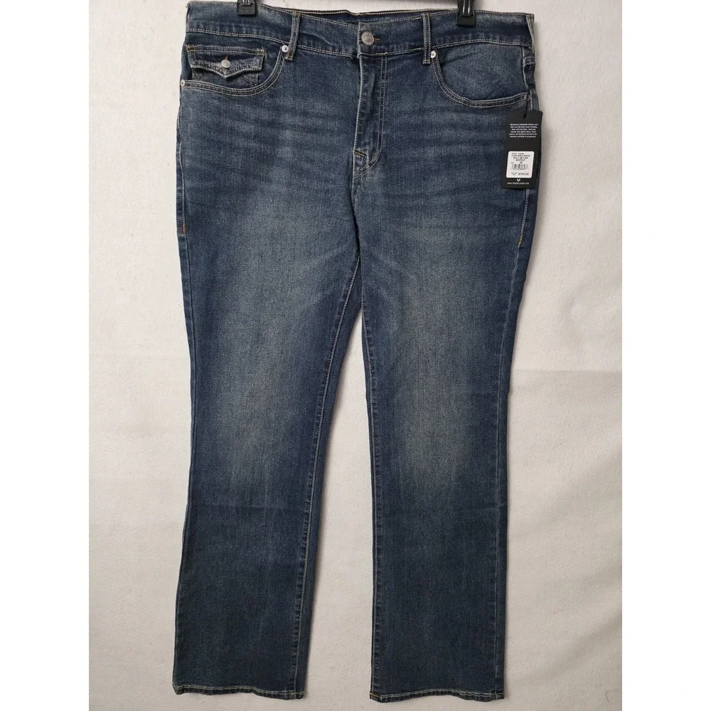 True Religion Billy Relaxed‎ Bootcut Jeans Mens 38x33.5 Blue Cowboy Western NWT